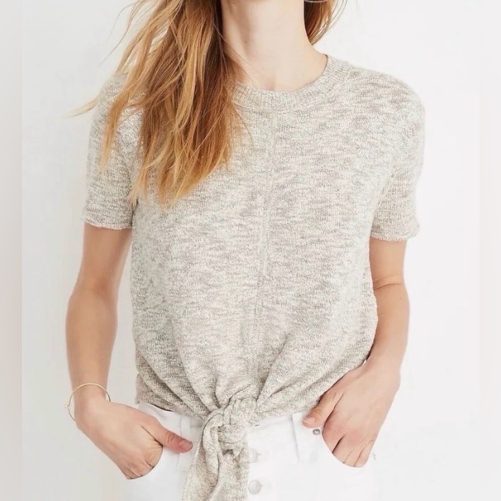 Madewell Front Tie Sweater 100% Cotton